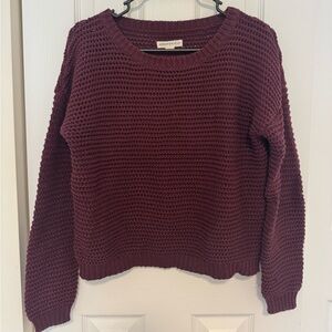 Aeropostale Women's Deep Red Crew Neck Sweater